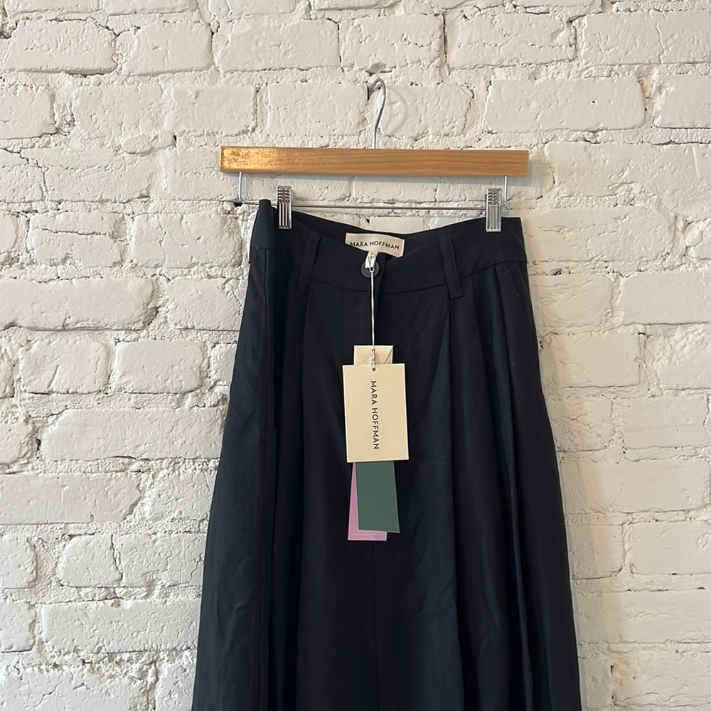Mara Hoffman Tulay Pleated Tencel-Linen Maxi Skirt